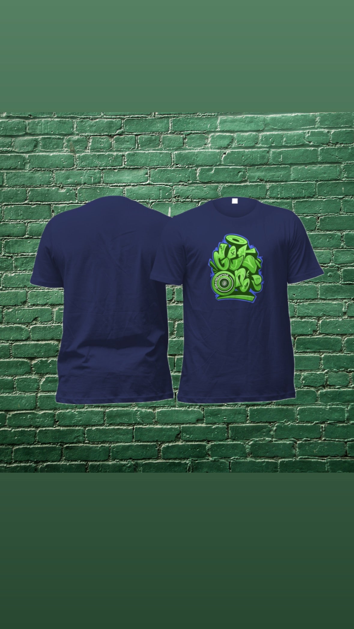 Navy Blue Graffiti T-Shirt