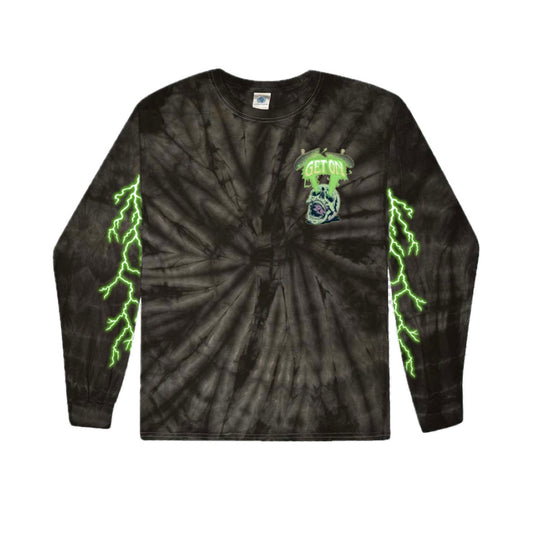 Gray/Black Tie Dye Skeleton Long Sleeve