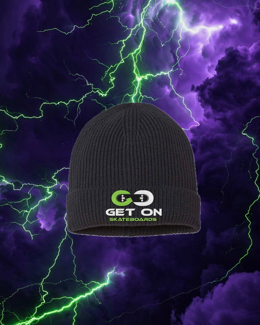 Black Knit Cuffed Beanie