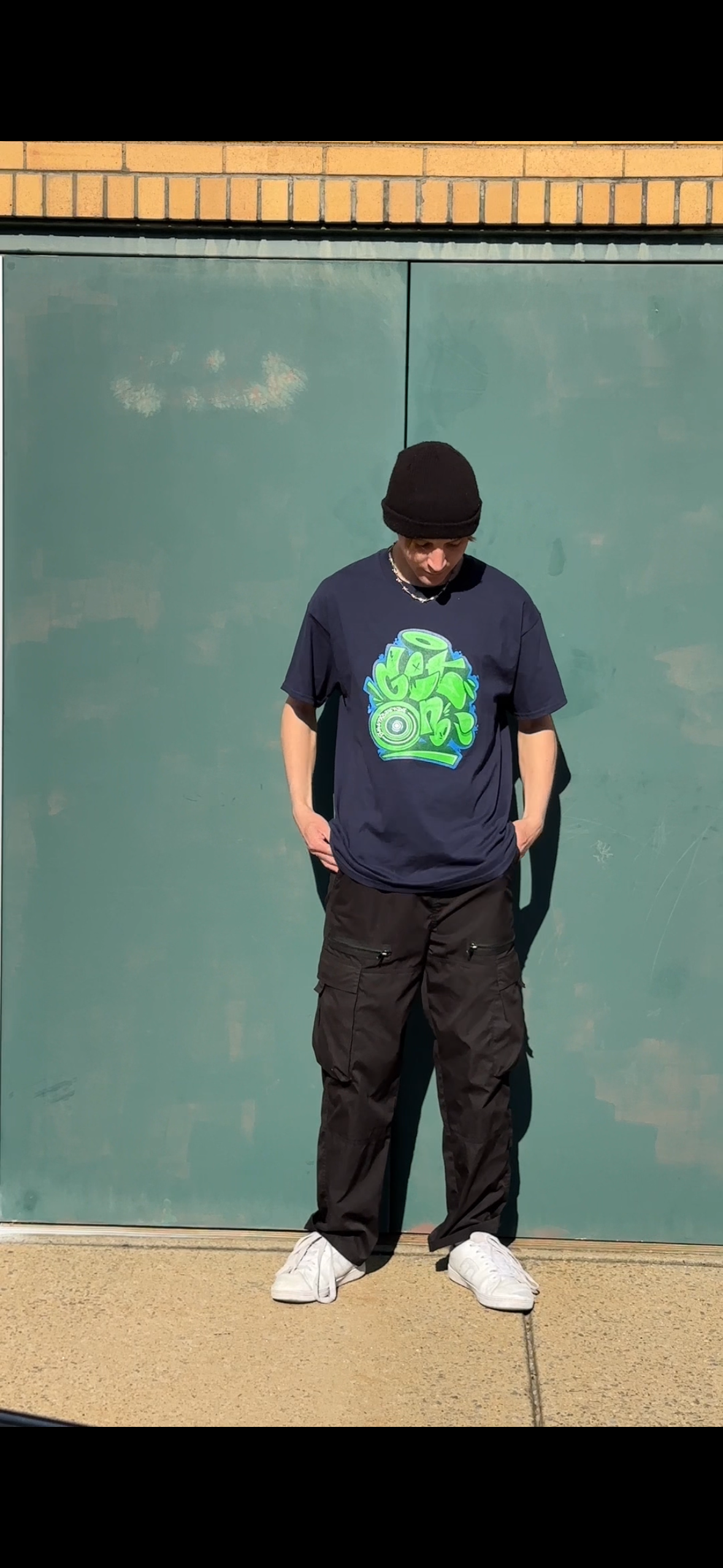 Navy Blue Graffiti T-Shirt
